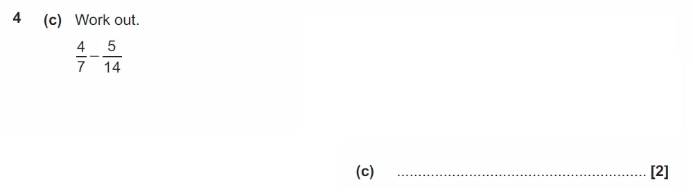 Question 04(c) - GCSE OCR Foundation Maths Past Paper 2 (Non-Calculator) - June 2023