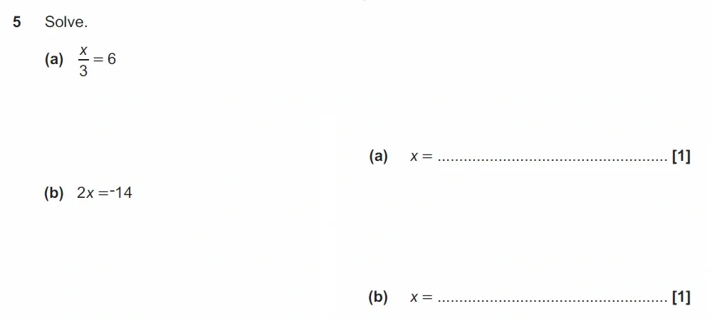 Question 05 - GCSE OCR Foundation Maths Past Paper 2 (Non-Calculator) - June 2023