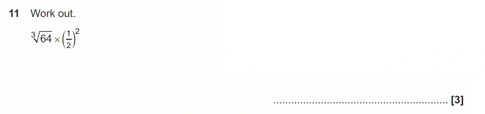 Question 11 - GCSE OCR Foundation Maths Past Paper 2 (Non-Calculator) - June 2023