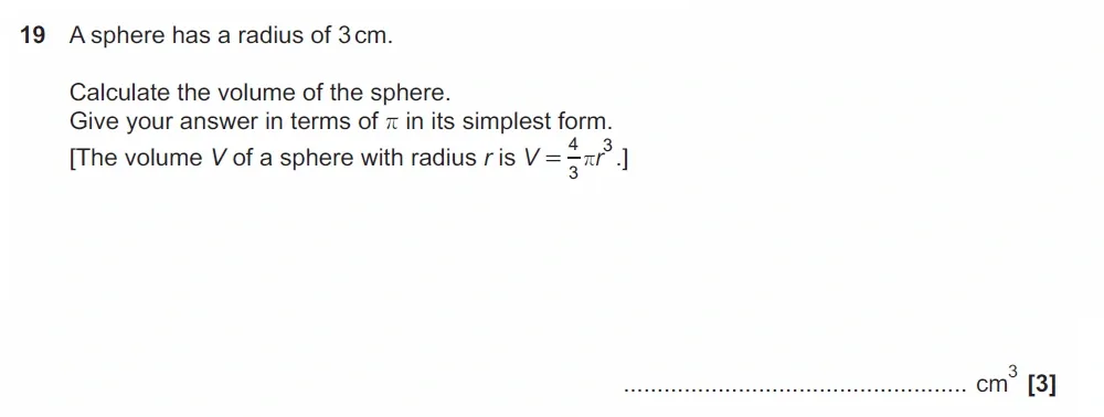 Question 19 - GCSE OCR Foundation Maths Past Paper 2 (Non-Calculator) - June 2023
