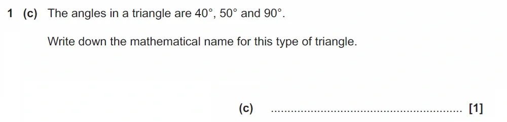 Question 01(c) - GCSE OCR Foundation Maths Past Paper 2 (Non-Calculator) - November 2021