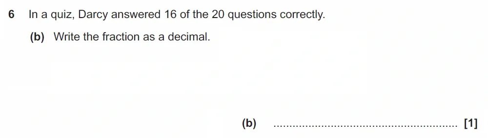 Question 06(b) - GCSE OCR Foundation Maths Past Paper 2 (Non-Calculator) - November 2021
