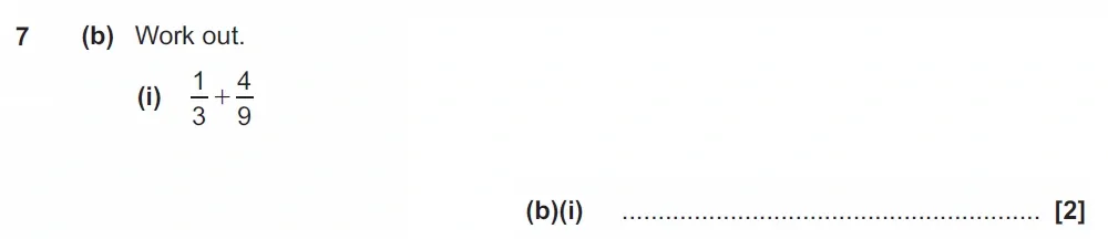 Question 07(b)(i) - GCSE OCR Foundation Maths Past Paper 2 (Non-Calculator) - November 2021