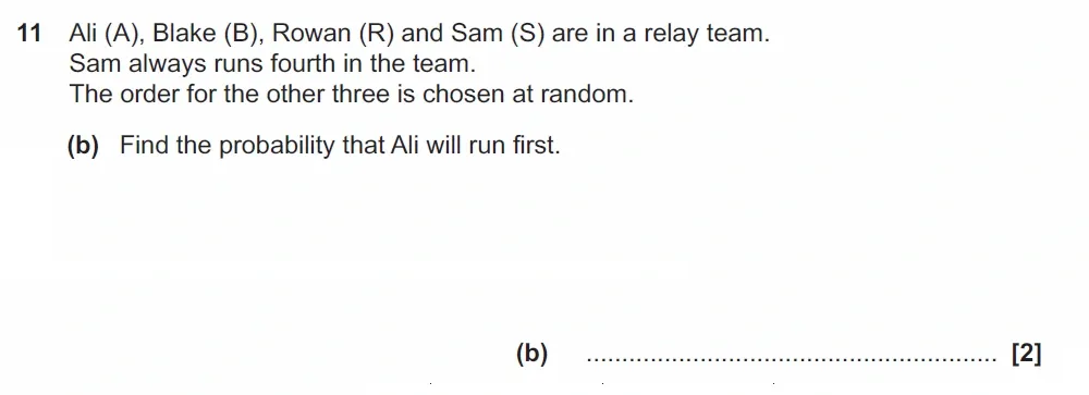 Question 11(b) - GCSE OCR Foundation Maths Past Paper 2 (Non-Calculator) - November 2021
