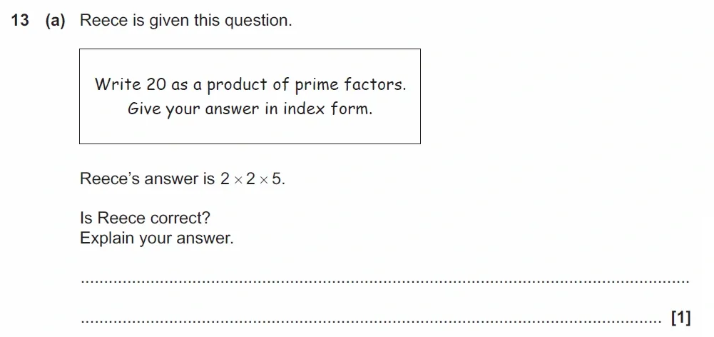 Question 13(a) - GCSE OCR Foundation Maths Past Paper 2 (Non-Calculator) - November 2021