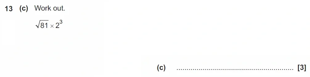 Question 13(c) - GCSE OCR Foundation Maths Past Paper 2 (Non-Calculator) - November 2021