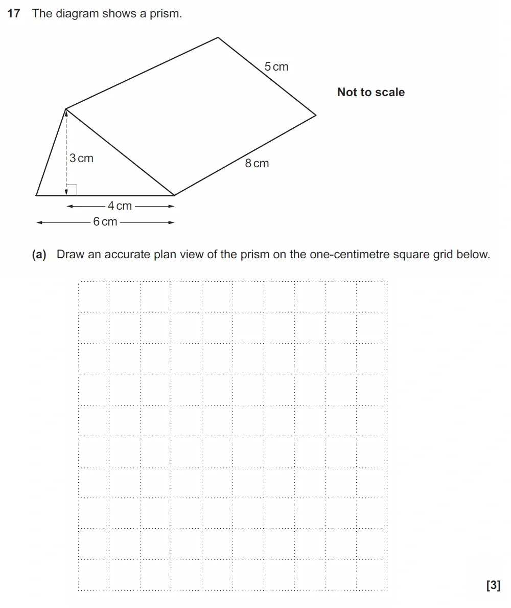 Question 17(a) - GCSE OCR Foundation Maths Past Paper 2 (Non-Calculator) - November 2021