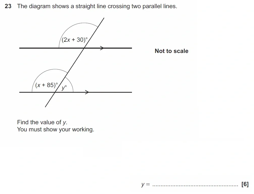 Question 23 - GCSE OCR Foundation Maths Past Paper 2 (Non-Calculator) - November 2021
