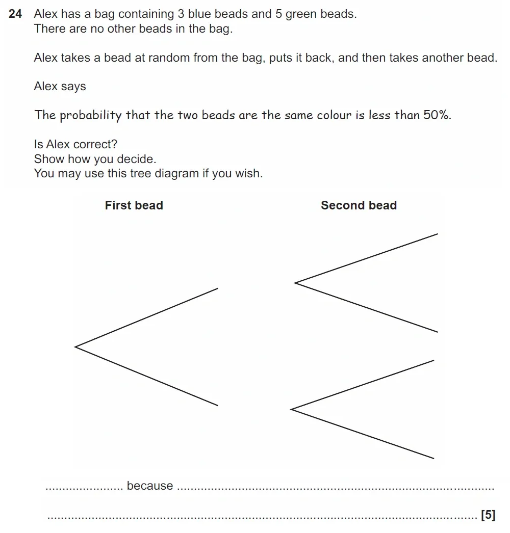 Question 24 - GCSE OCR Foundation Maths Past Paper 2 (Non-Calculator) - November 2022