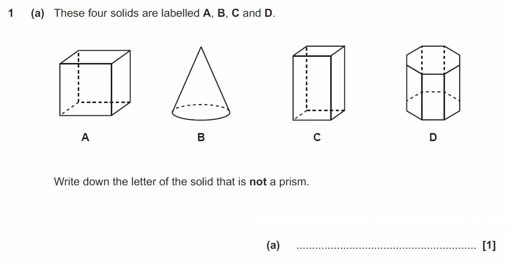 Question 1(a) - GCSE OCR Foundation Maths Past Paper 3 (Calculator) - June 2023