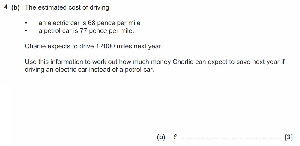 Question 4(b) - GCSE OCR Foundation Maths Past Paper 3 (Calculator) - June 2023