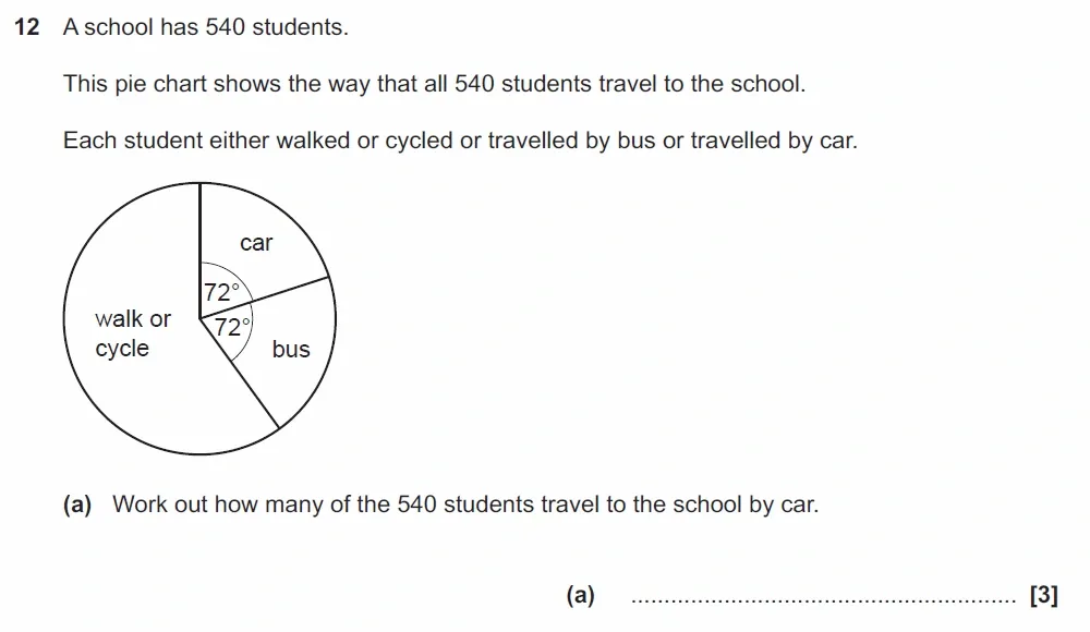 Question 12(a) - GCSE OCR Foundation Maths Past Paper 3 (Calculator) - June 2023