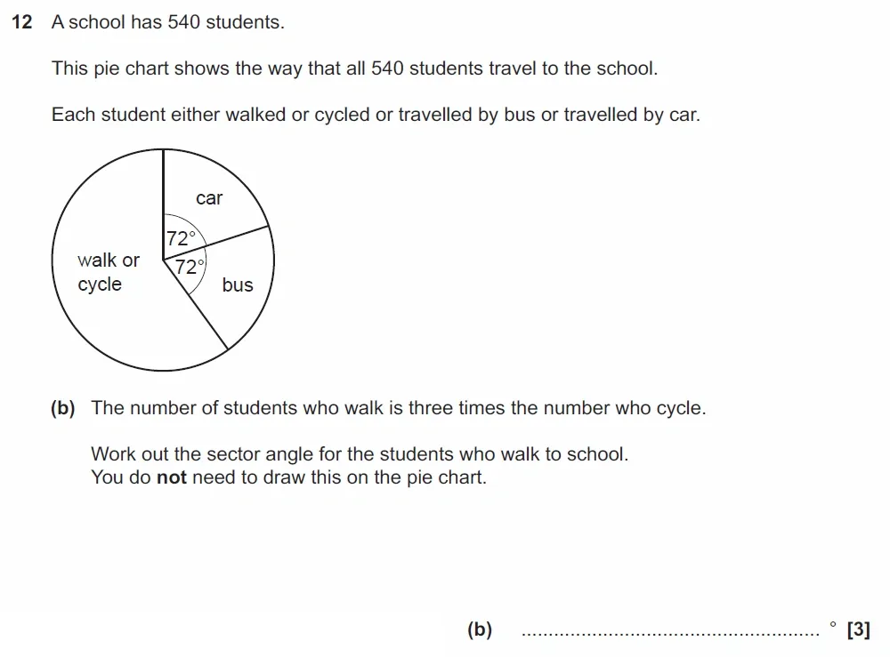 Question 12(b) - GCSE OCR Foundation Maths Past Paper 3 (Calculator) - June 2023