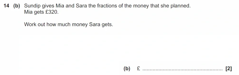 Question 14(b) - GCSE OCR Foundation Maths Past Paper 3 (Calculator) - June 2023