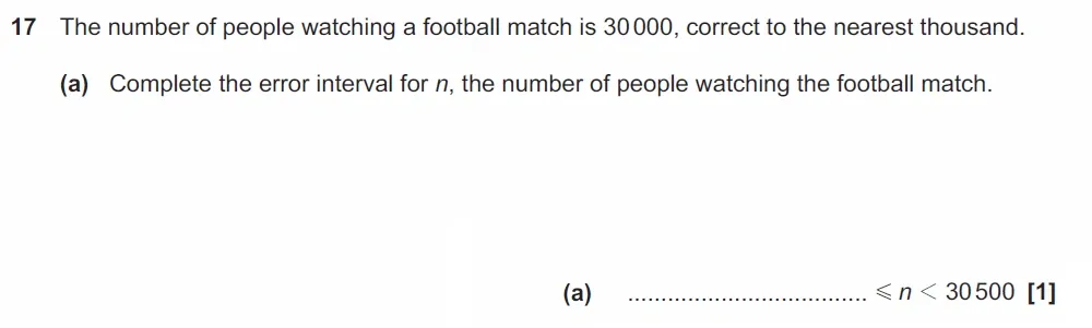 Question 17(a) - GCSE OCR Foundation Maths Past Paper 3 (Calculator) - June 2023