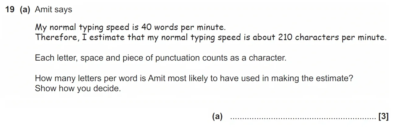 Question 19(a) - GCSE OCR Foundation Maths Past Paper 3 (Calculator) - November 2021