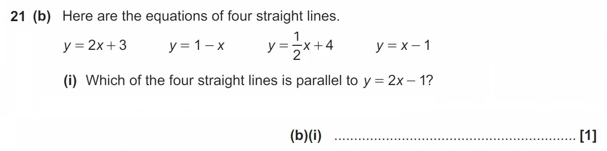 Question 21(b)(i) - GCSE OCR Foundation Maths Past Paper 3 (Calculator) - November 2021