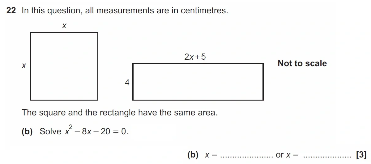 Question 22(b) - GCSE OCR Foundation Maths Past Paper 3 (Calculator) - November 2021