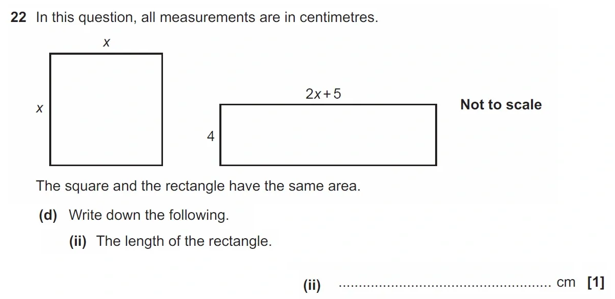 Question 22(d)(ii) - GCSE OCR Foundation Maths Past Paper 3 (Calculator) - November 2021