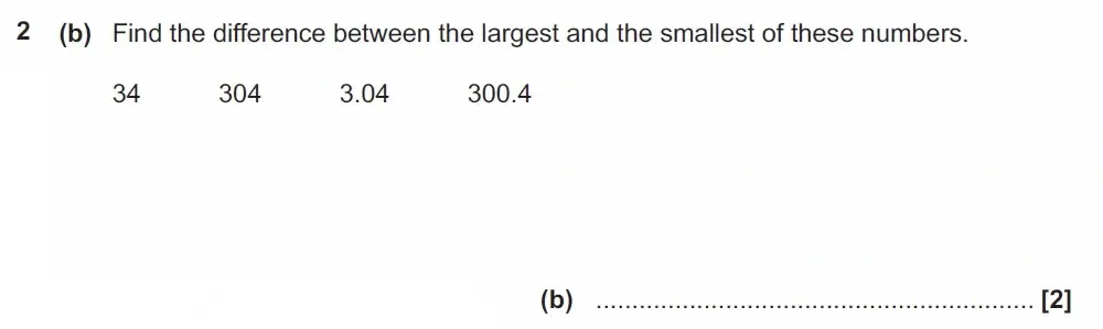 Question 02(b) - GCSE OCR Foundation Maths Past Paper 3 (Calculator) - November 2022