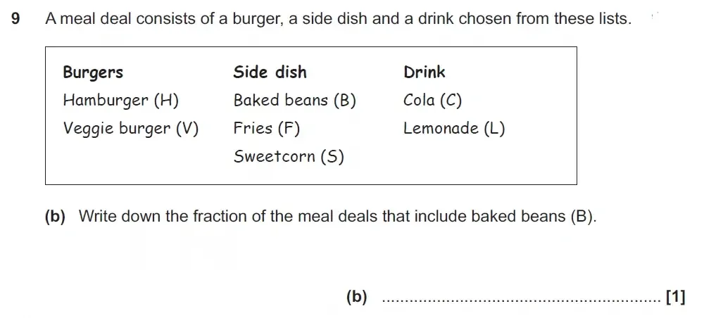 Question 09(b) - GCSE OCR Foundation Maths Past Paper 3 (Calculator) - November 2022