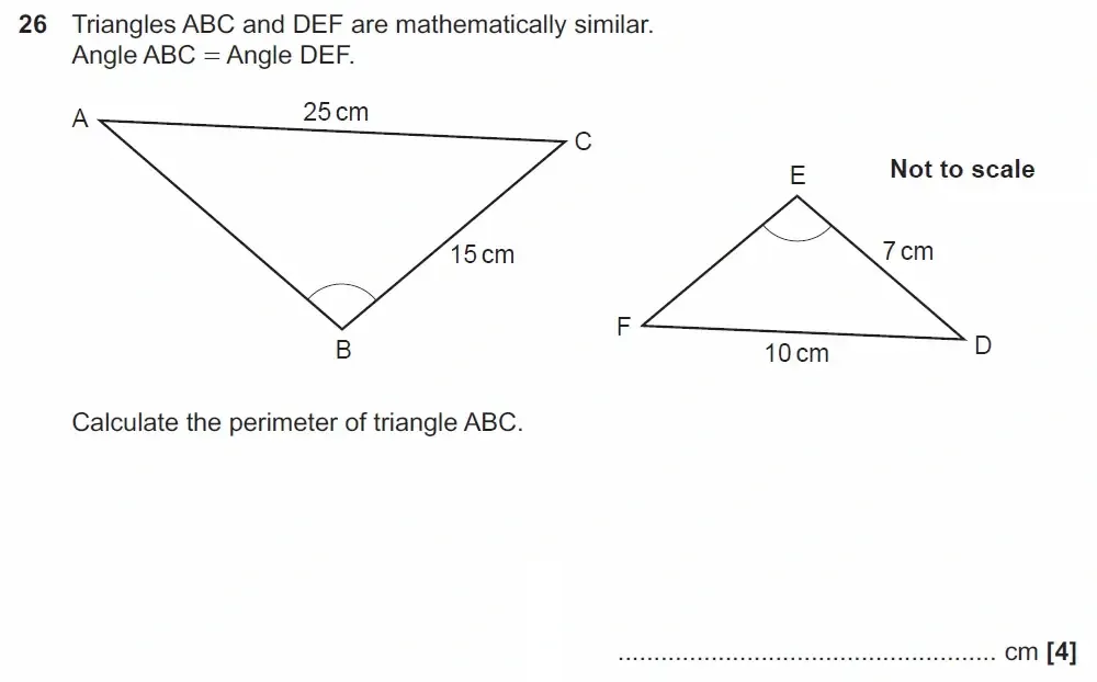 Question 26 - GCSE OCR Foundation Maths Past Paper 3 (Calculator) - November 2022