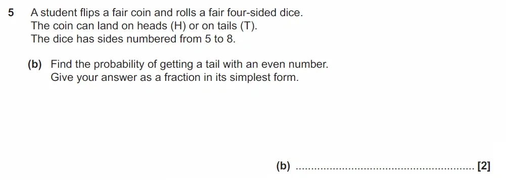Question 5(b) - GCSE OCR Foundation Maths Past Paper 3 (Calculator) - June 2022