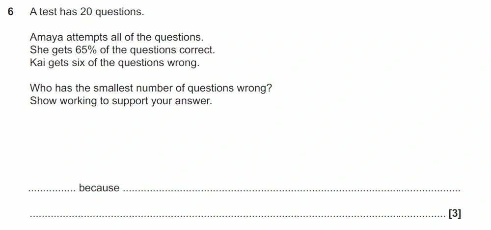 Question 6 - GCSE OCR Foundation Maths Past Paper 3 (Calculator) - June 2022