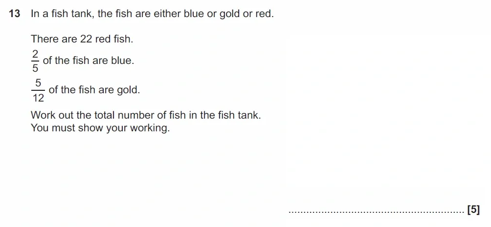 Question 13 - GCSE OCR Foundation Maths Past Paper 3 (Calculator) - June 2022
