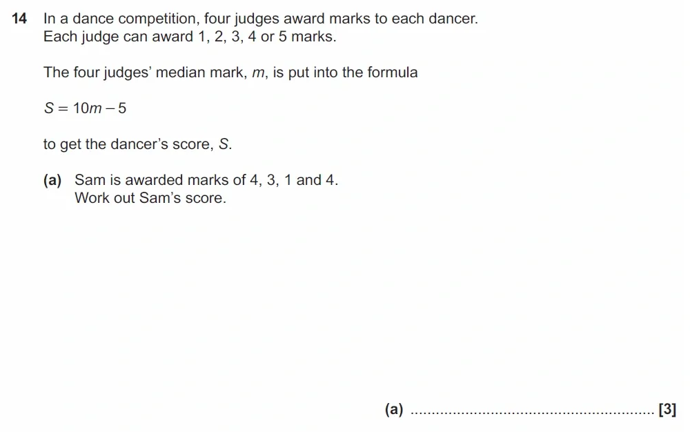 Question 14(a) - GCSE OCR Foundation Maths Past Paper 3 (Calculator) - June 2022