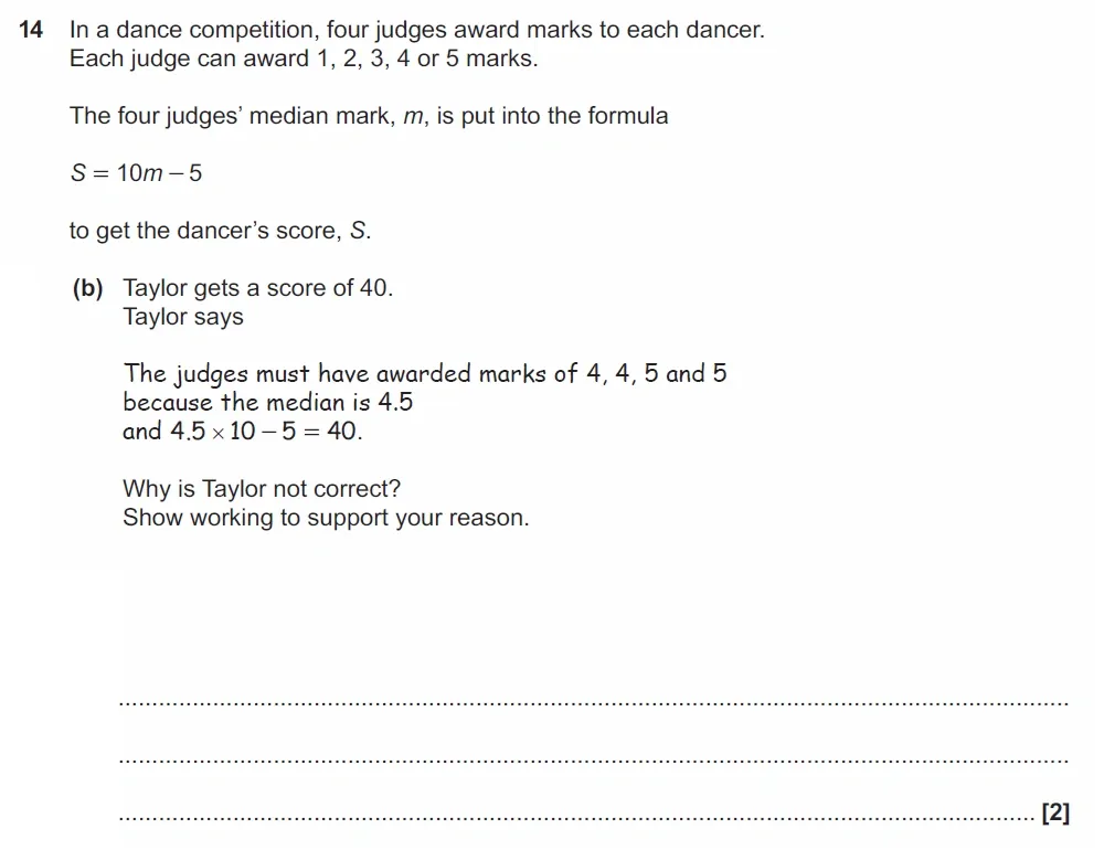 Question 14(b) - GCSE OCR Foundation Maths Past Paper 3 (Calculator) - June 2022