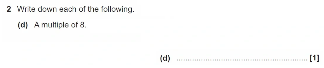 Question 2(d) - GCSE OCR Foundation Maths Past Paper 1 (Calculator) - November 2021