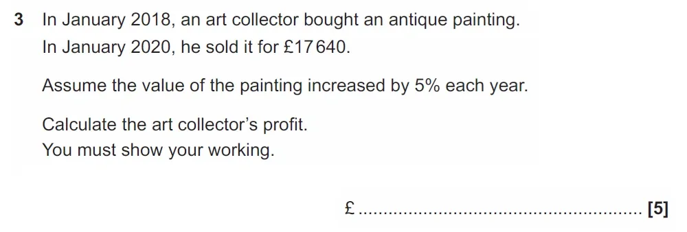 Question 03 - GCSE OCR Higher Maths Past Paper 4 (Calculator) - June 2022