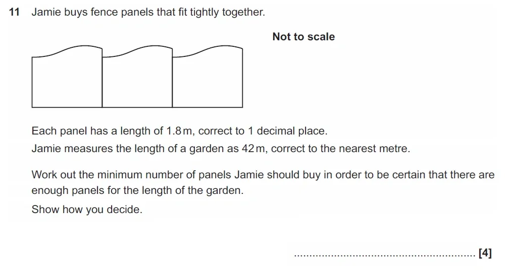 Question 11 - GCSE OCR Higher Maths Past Paper 4 (Calculator) - June 2022