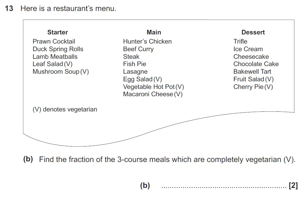 Question 13(b) - GCSE OCR Higher Maths Past Paper 4 (Calculator) - June 2022