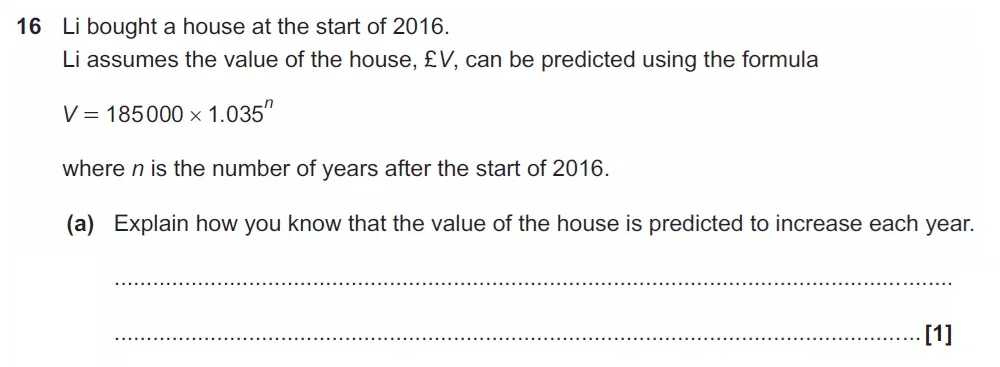 Question 16(a) - GCSE OCR Higher Maths Past Paper 4 (Calculator) - June 2022