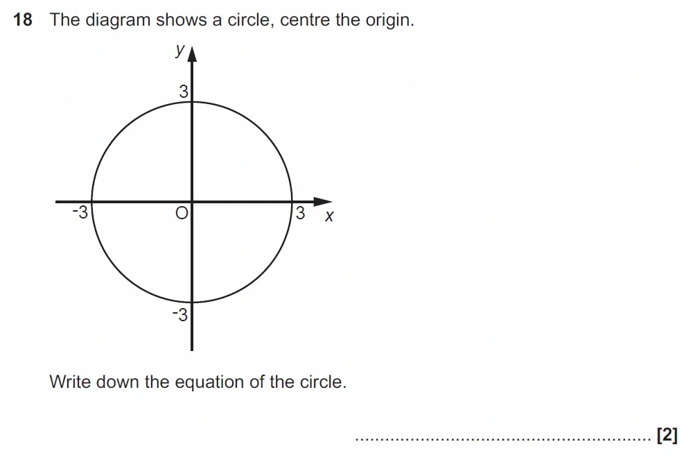 Question 18 - GCSE OCR Higher Maths Past Paper 4 (Calculator) - June 2022