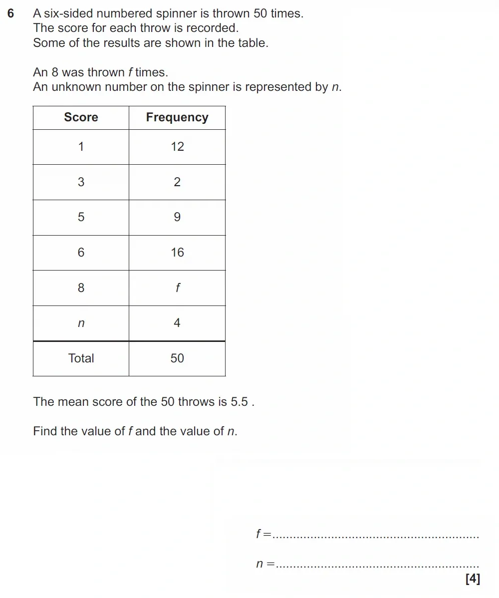 Question 06 - GCSE OCR Higher Maths Past Paper 4 (Calculator) - June 2023