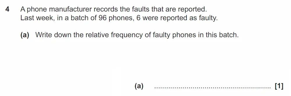 Question 4(a) - GCSE OCR Higher Maths Past Paper 4 (Calculator) - November 2022