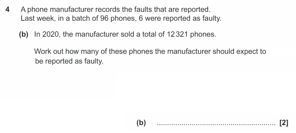 Question 4(b) - GCSE OCR Higher Maths Past Paper 4 (Calculator) - November 2022