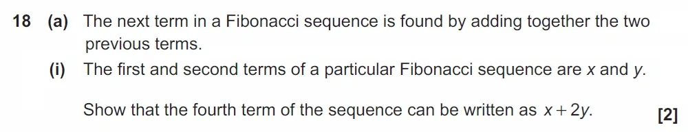Question 18(a)(i) - GCSE OCR Higher Maths Past Paper 4 (Calculator) - November 2022