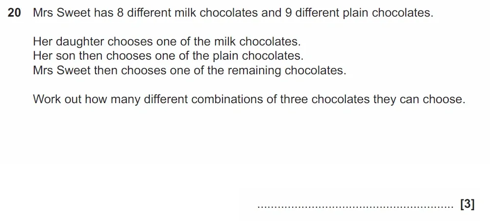 Question 20 - GCSE OCR Higher Maths Past Paper 4 (Calculator) - November 2022