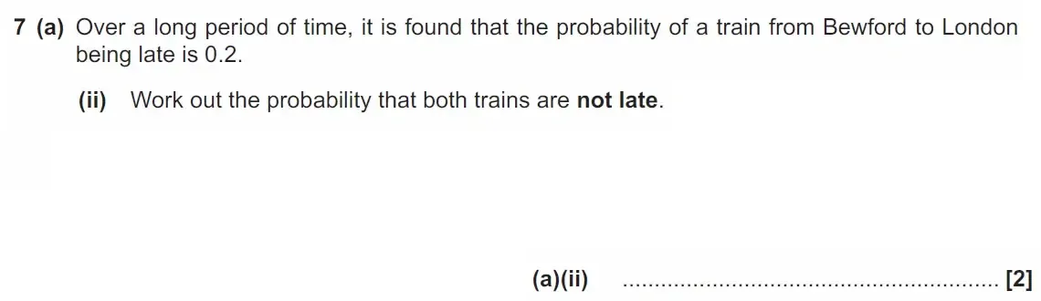 Question 07(a)(ii) - GCSE OCR Higher Maths Past Paper 4 (Calculator) - November 2021