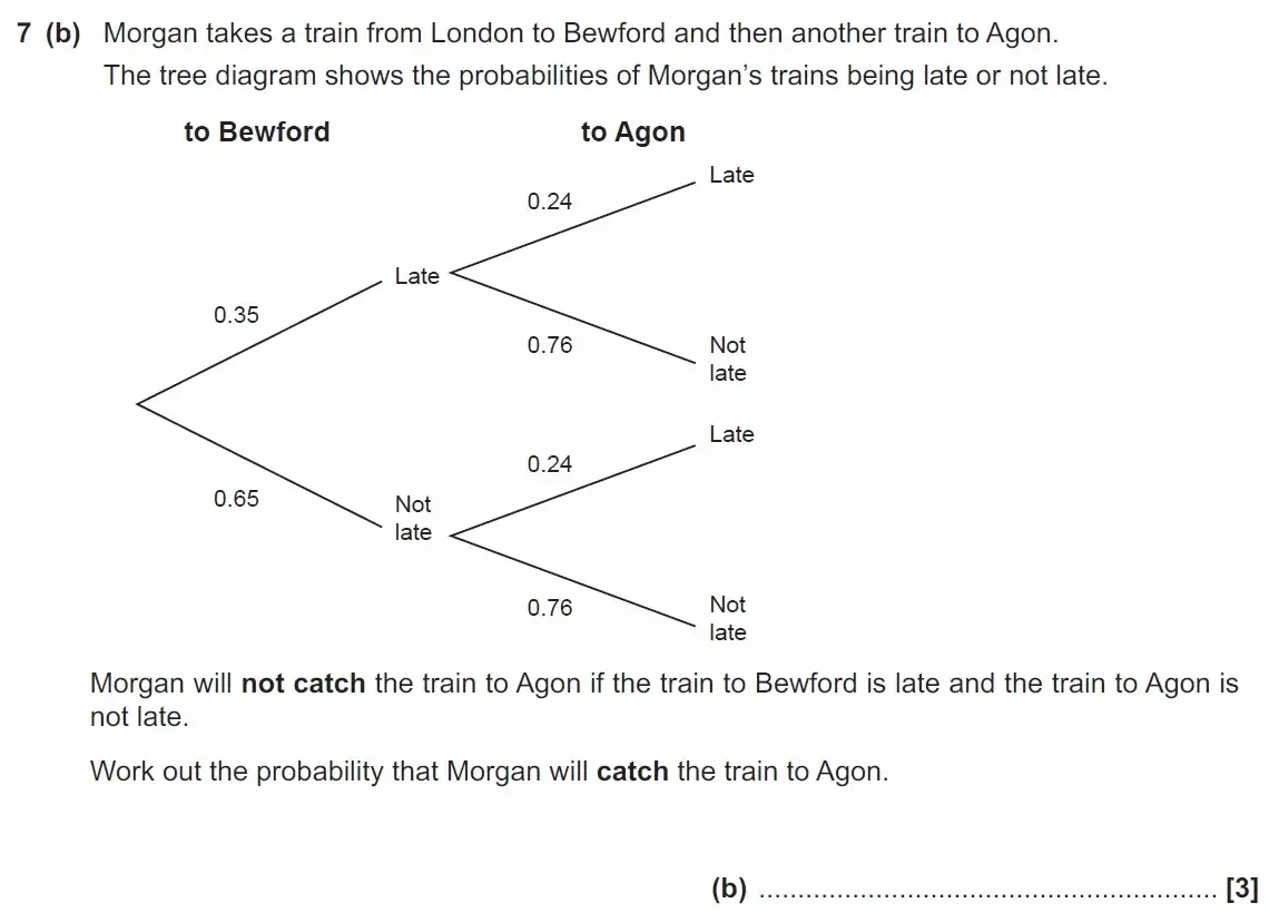 Question 07(b) - GCSE OCR Higher Maths Past Paper 4 (Calculator) - November 2021
