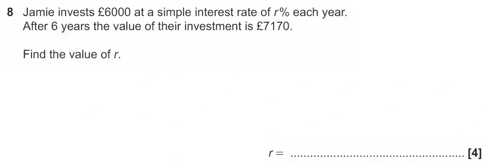 Question 08 - GCSE OCR Higher Maths Past Paper 4 (Calculator) - November 2021