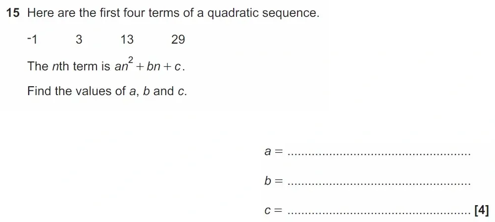Question 15 - GCSE OCR Higher Maths Past Paper 4 (Calculator) - November 2021