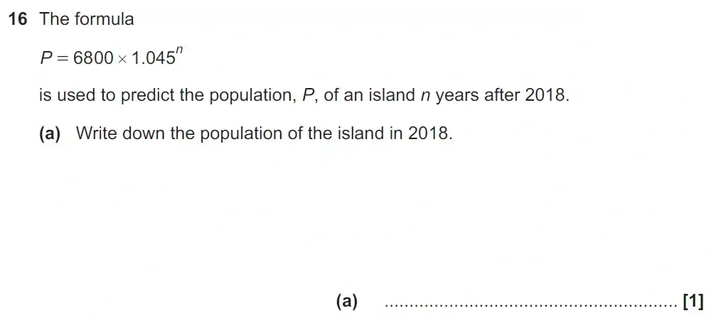 Question 16(a) - GCSE OCR Higher Maths Past Paper 4 (Calculator) - November 2021