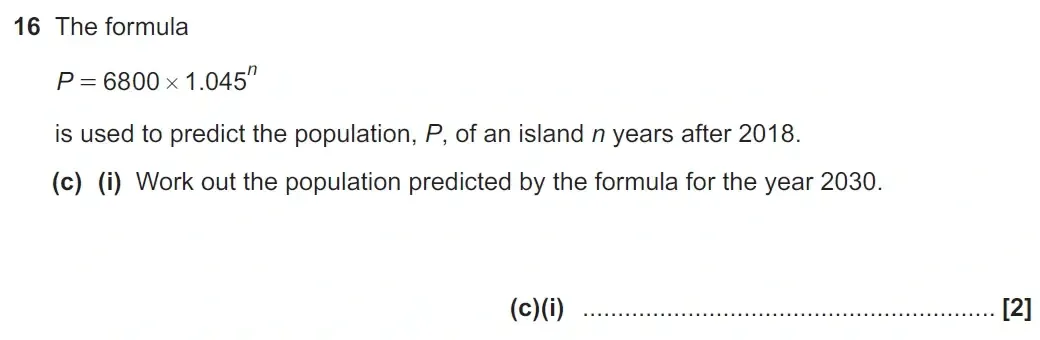 Question 16(c)(i) - GCSE OCR Higher Maths Past Paper 4 (Calculator) - November 2021