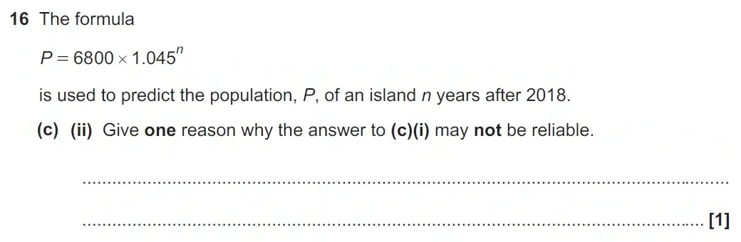 Question 16(c)(ii) - GCSE OCR Higher Maths Past Paper 4 (Calculator) - November 2021