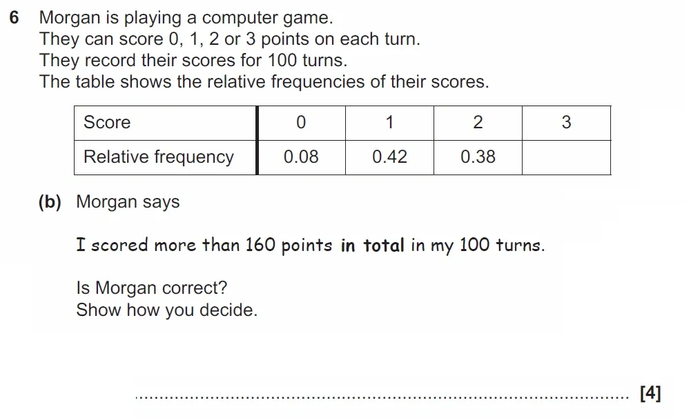 Question 06(b) - GCSE OCR Higher Maths Past Paper 5 (Non-Calculator) - June 2022